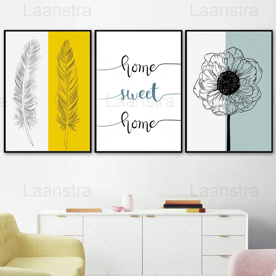 С изображениями черно белых линий и перья цветы украшения дома картины текст