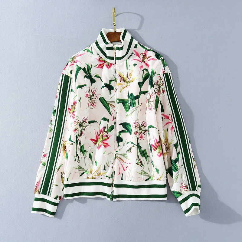 

Europe and the United States women's clothing in 2021 the new autumn new style long-sleeved pants zipper jacket fashion new prin