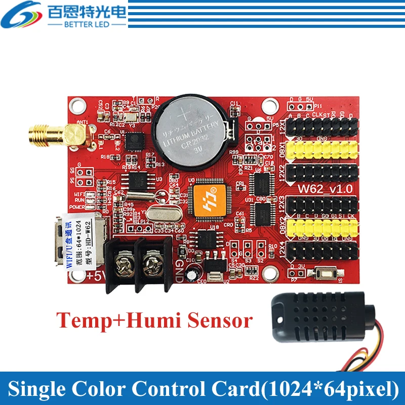 hd w62 usbwifi 4hub12 2hub08 single color102464 pixels dual color51264 pixels led display control card free global shipping