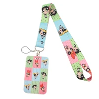 md563 dmlsky fashion cartoon girls necklack lanyard key gym strap multifunction mobile phone decoration with card holder cover