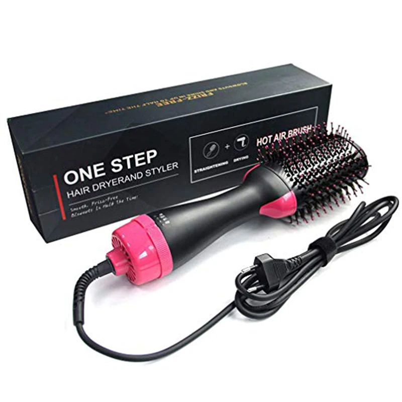 

One Step Electric Hot Air Brush Multifunctional Negative Ions Hair Blow Dryer Straightener Brush Smooth Frizz & Ionic Technology