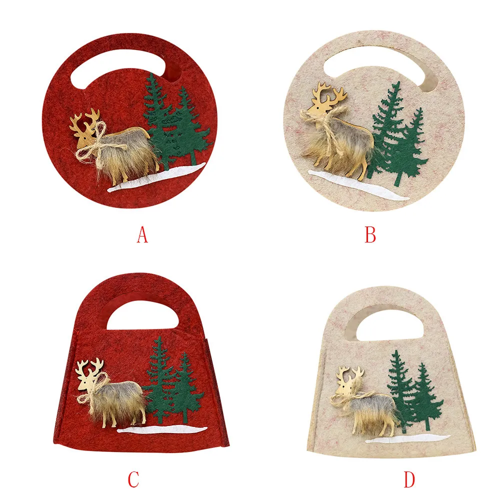 Рождественская фетровая сумка для конфет портативный фетровый подарок стильный