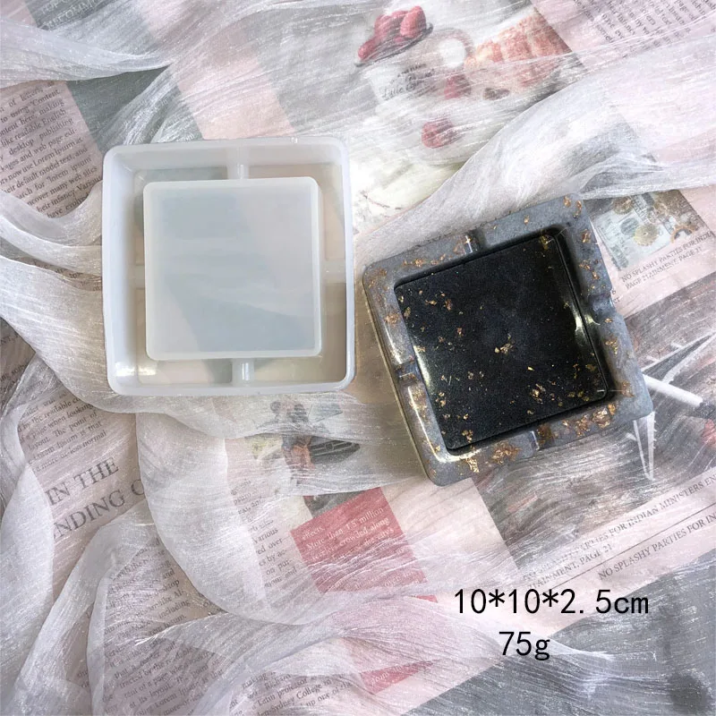 

4 styles cut surface round square rhombus ashtray mold storage mold DIY epoxy resin decoration accessory mold