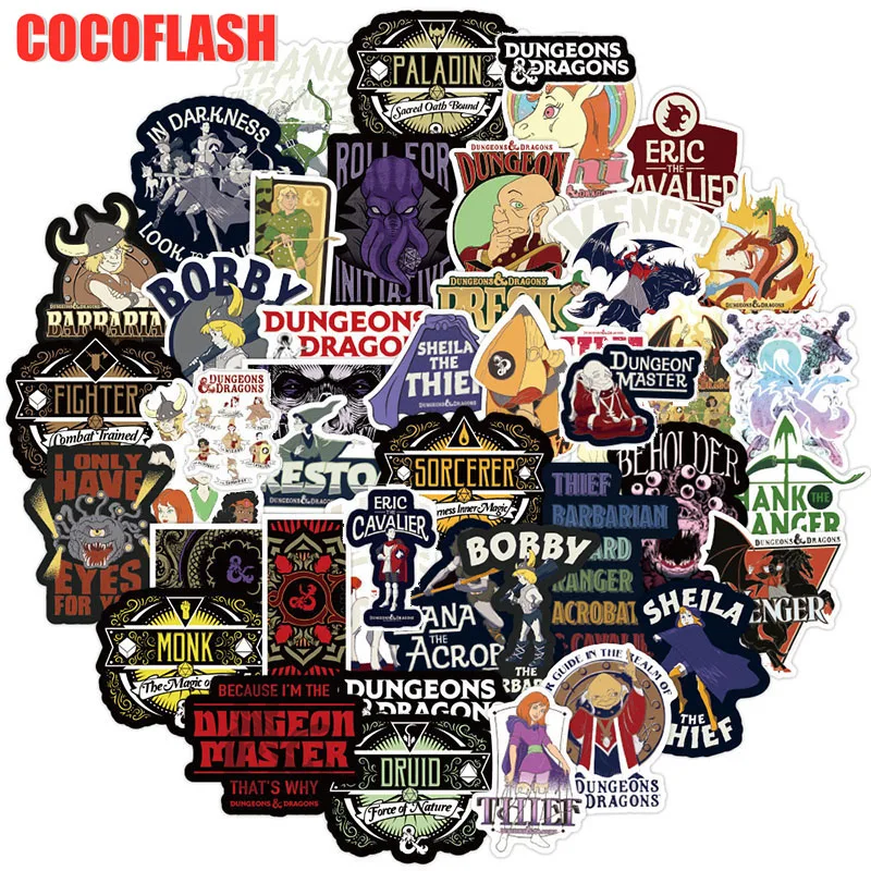 10/50 шт./лот наклейка из мультфильма Подземелья и Драконы для чемодана с Пикачу