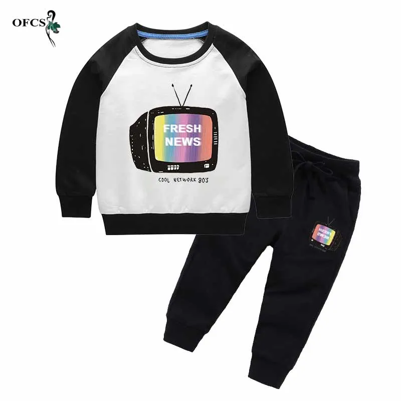 

Детская осенняя одежда для девочек детская одежда с рисунком для маленьких мальчиков, комплекты спортивных костюмов для девочек милые модн...