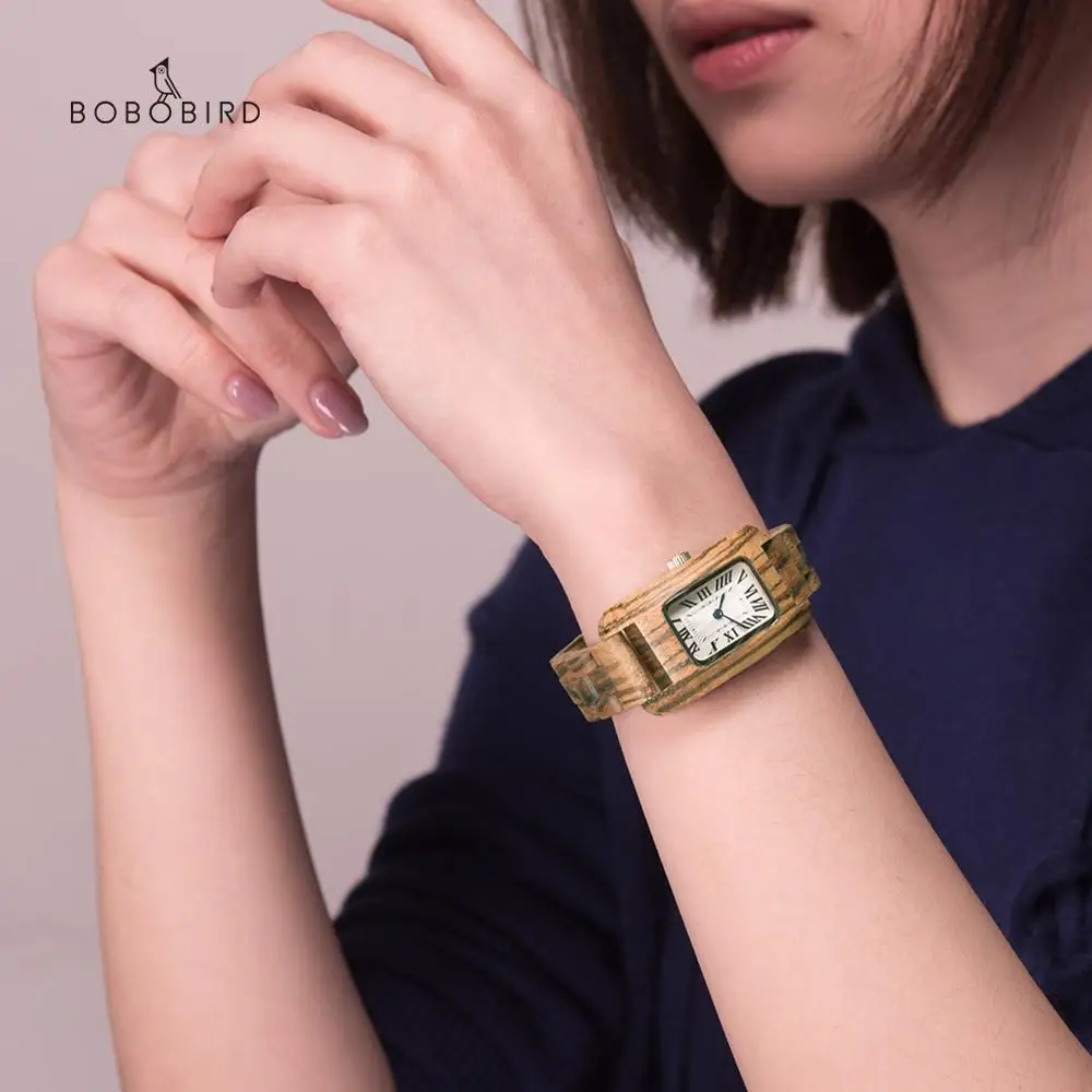 

relogio feminino BOBO BIRD Wood Women Watch Quartz Wristwatch Ladies Timepieces Gift For Girlfriends Daughter Wooden Box часы