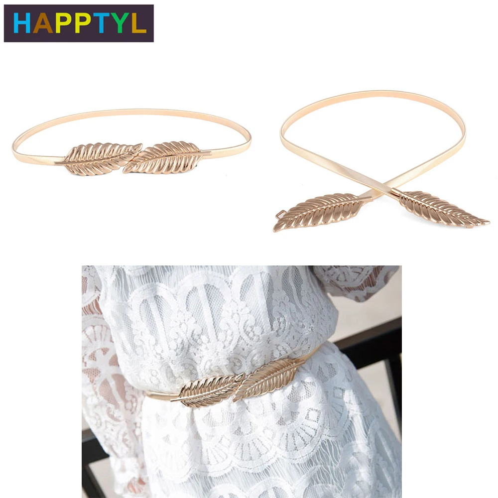 

HAPPTYL 1 шт женский эластичный пояс, модный металлический пояс с цепочкой, Рождественский пояс