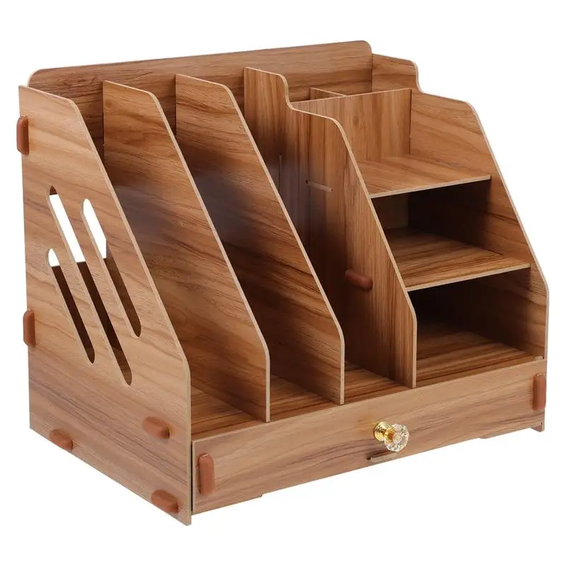 

1 шт. многофункциональная деревянная настольная коробка для хранения мелочей, Простой ящик для хранения (коричневый)