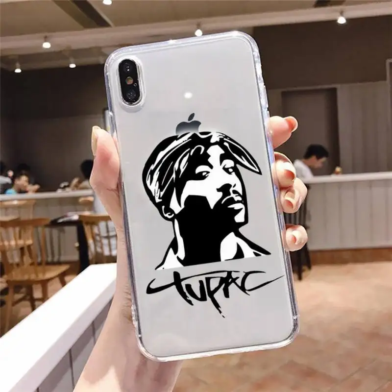

Rapper 2Pac Tupac Shakur Phone Case For iphone 12 11 8 7 6s 6 5 5s 5c se plus mini x xs xr pro max Transparent soft