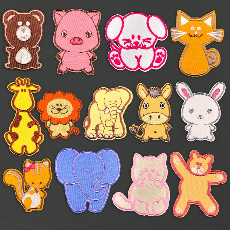 Cartoon Anime Animal Embroidered Patches Stripes for Clothing Iron on Transfers Patch Applique Badge Thermal Stickers Clothes | Дом и сад