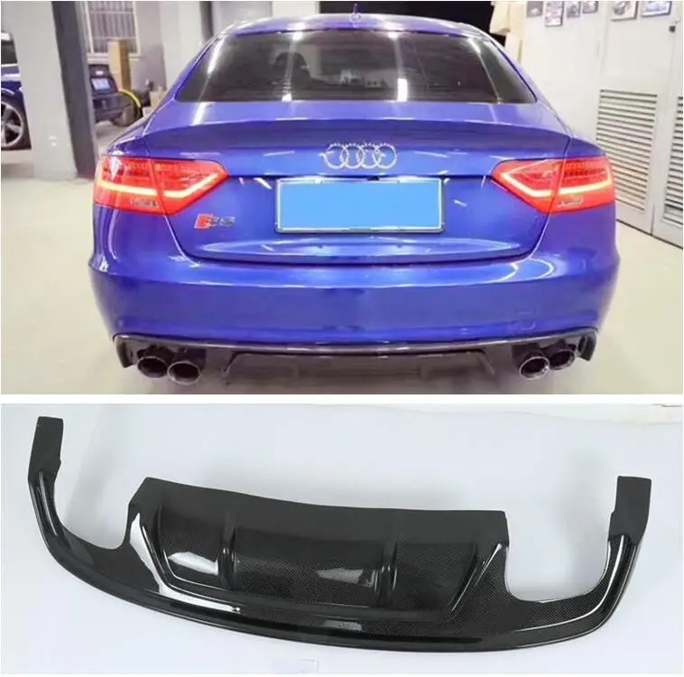 High Quality Carbon fiber Rear Bumper Lip Spoiler Diffuser Cover For Audi A5 S5 Sline 4 Door 2 2012 2013 2014 2015 2016 | Автомобили и