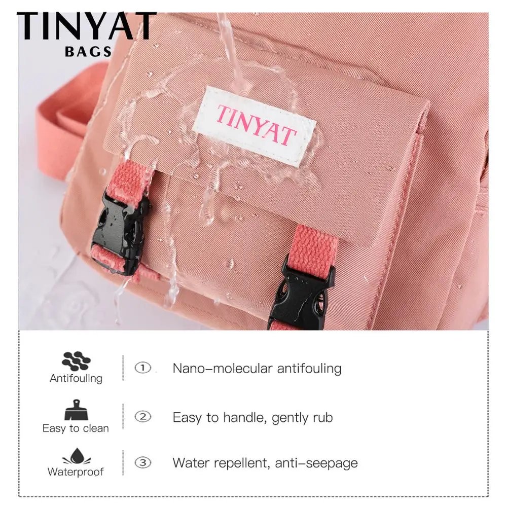 TINYAT мини-рюкзак, Женская Холщовая Сумка на плечо для девочек-подростков, Детский многофункциональный маленький рюкзак, Женский школьный рюкзак