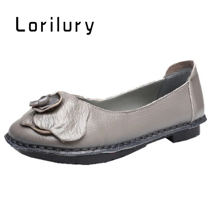 

Mother comfortable summer shoes women genuine leather flats 2021 new arrival sweet female flats