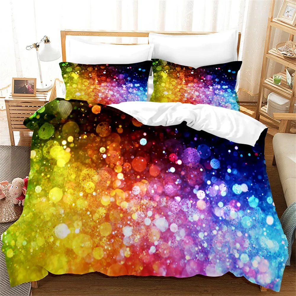 

3D Starry Night Meteor Bedding Set Shiny Bright Home Decor Bedclothes Quilt Duvet Cover Set Single Queen King Size Home Textiles
