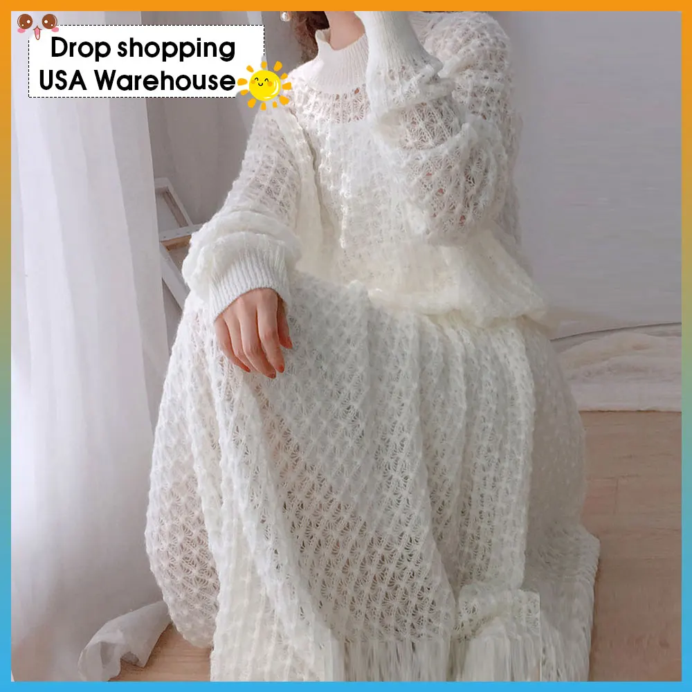 Женский костюм из двух предметов Топ с длинным рукавом и круглым вырезом свитер