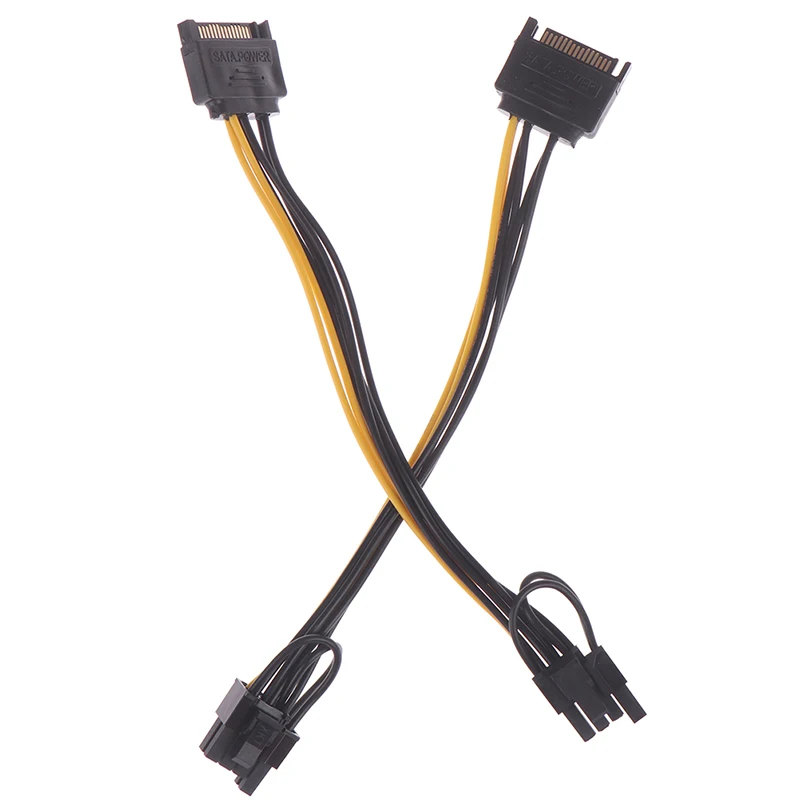 1 шт. 15pin мужской SATA к 8pin(6 + 2) PCI E Питание кабель 20 см 15 pin до 8 провод для графической