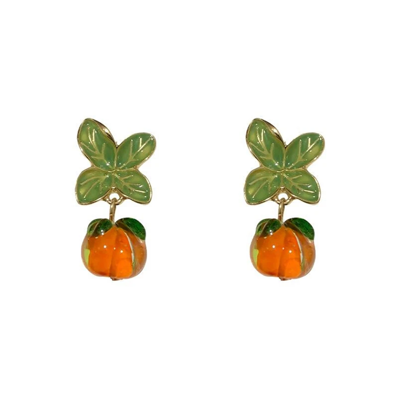 Стеклянные серьги гвоздики с каплями из глазури в виде цветка модные