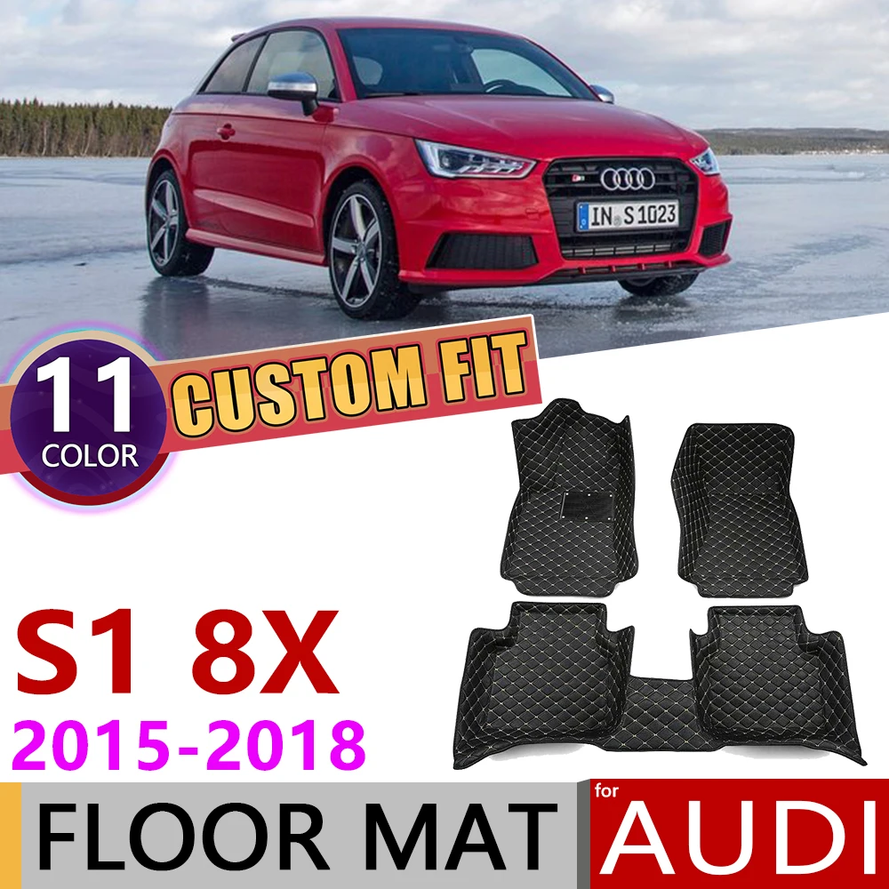 Изготовленный На Заказ Кожаный Автомобильный Брелок коврики для Audi S1 8X~ 2-дверный 5 мест анти-грязный Авто ног коврик ковер аксессуары