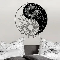 yin yang wall decal sun moon sunshine stars yoga crescent dual ethnic night symbol wall sticker vinyl home bedroom decor c825