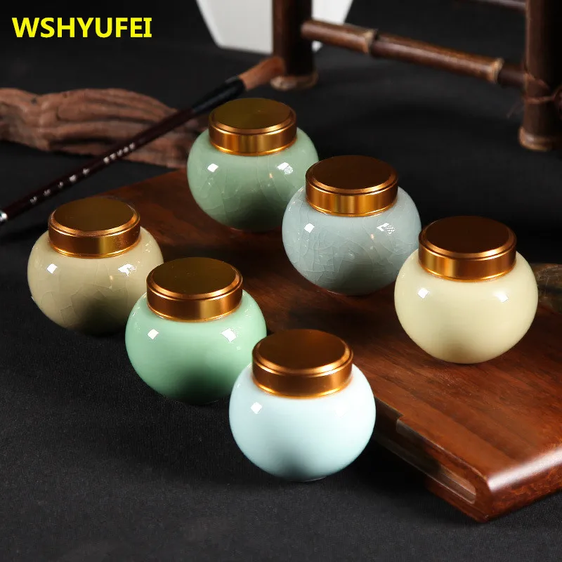 Качественный контейнер для хранения мини чайник из селадона удобный дорожный