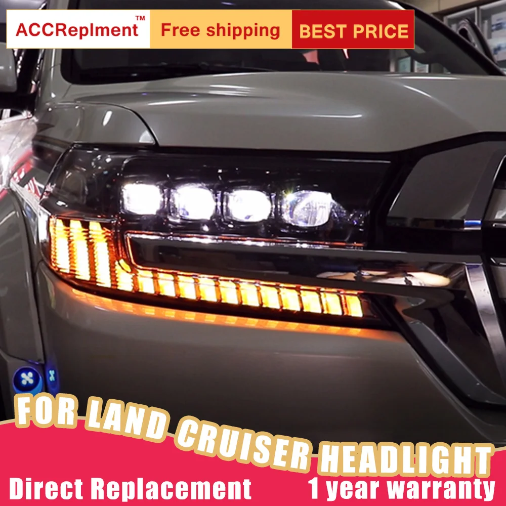 2 шт. светодиодный светодиодные фары для Toyota Land Cruiser 2017-2019 | Автомобили и мотоциклы