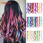 Alileader синтетические волнистые волосы на одной заколке радужного цвета кудрявые накладные волосы на заколке более прочные длинные вьющиеся волосы