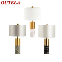 outela modern table lamp marble bedside led desk light luxury creative decorative for home bedroom living room office hotel