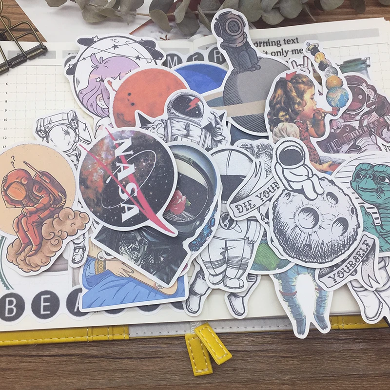 

26PCS Funny alien space stickers DIY scrapbooking phone week journal album diary happy plan decorative stickers