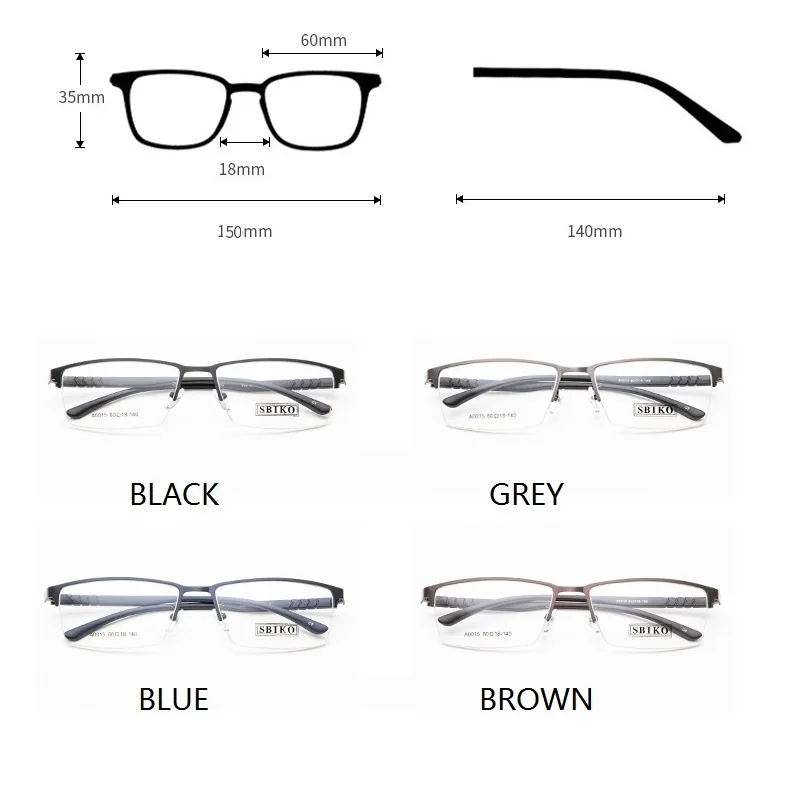 Zerosun большие очки оправа для мужчин полуоправы 60-18-35 Большие широкие близорукости
