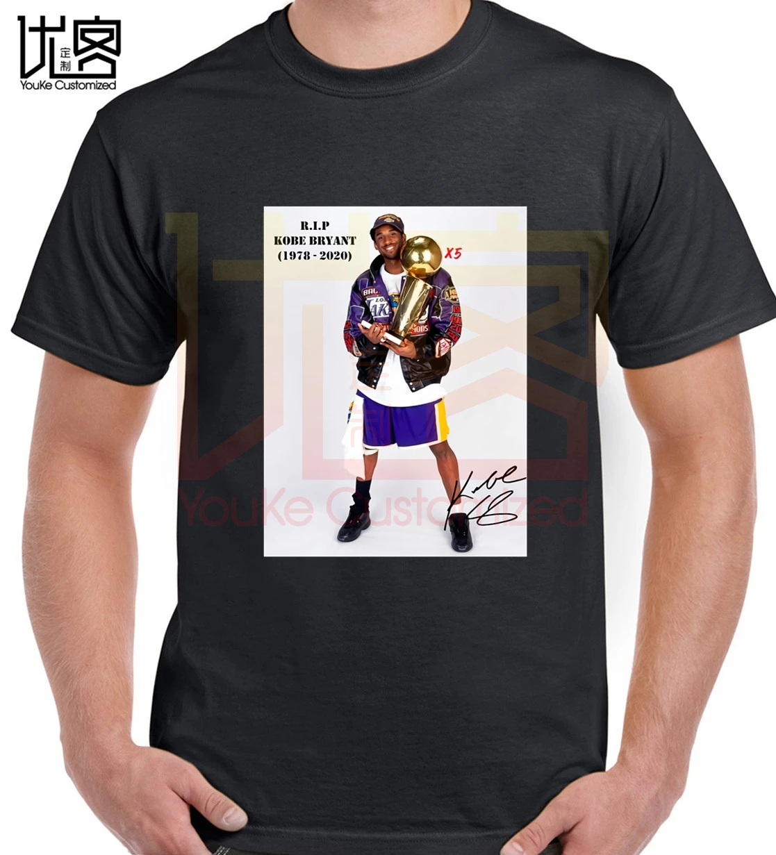 Мужская и женская футболка с коротким рукавом Kobe Bryant Memorial модная повседневная