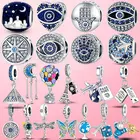 Женский браслет из серебра 925 пробы с подвеской в виде астронавта и галактики