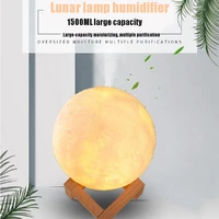 2021 3d printed moon light humidifier usb home office large capacity air humidification water meter night light birthday gift