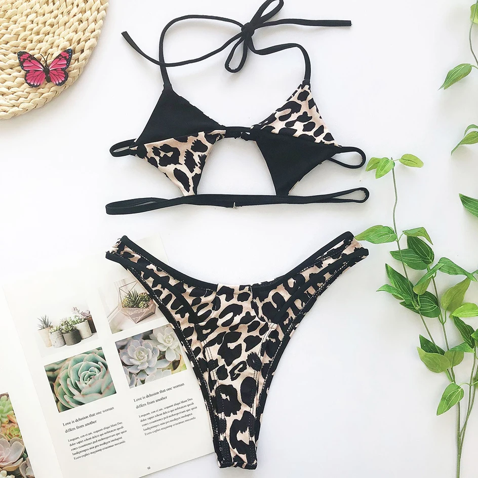 

Sexy Leopard Bikini 2020 Bandage Swimsuit Women Bathing Suit Micro Mini Thong Bikinis Set Swimming for Swimwear Maillot De Bain