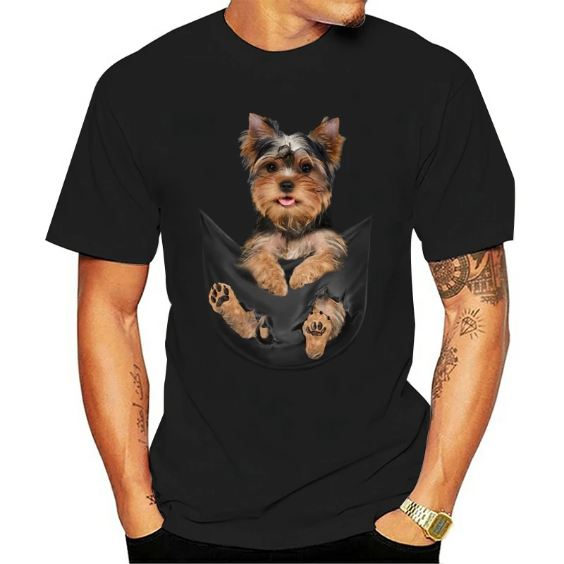

Men T Shirt Yorkshire Terrier Pocket Women T-Shirt