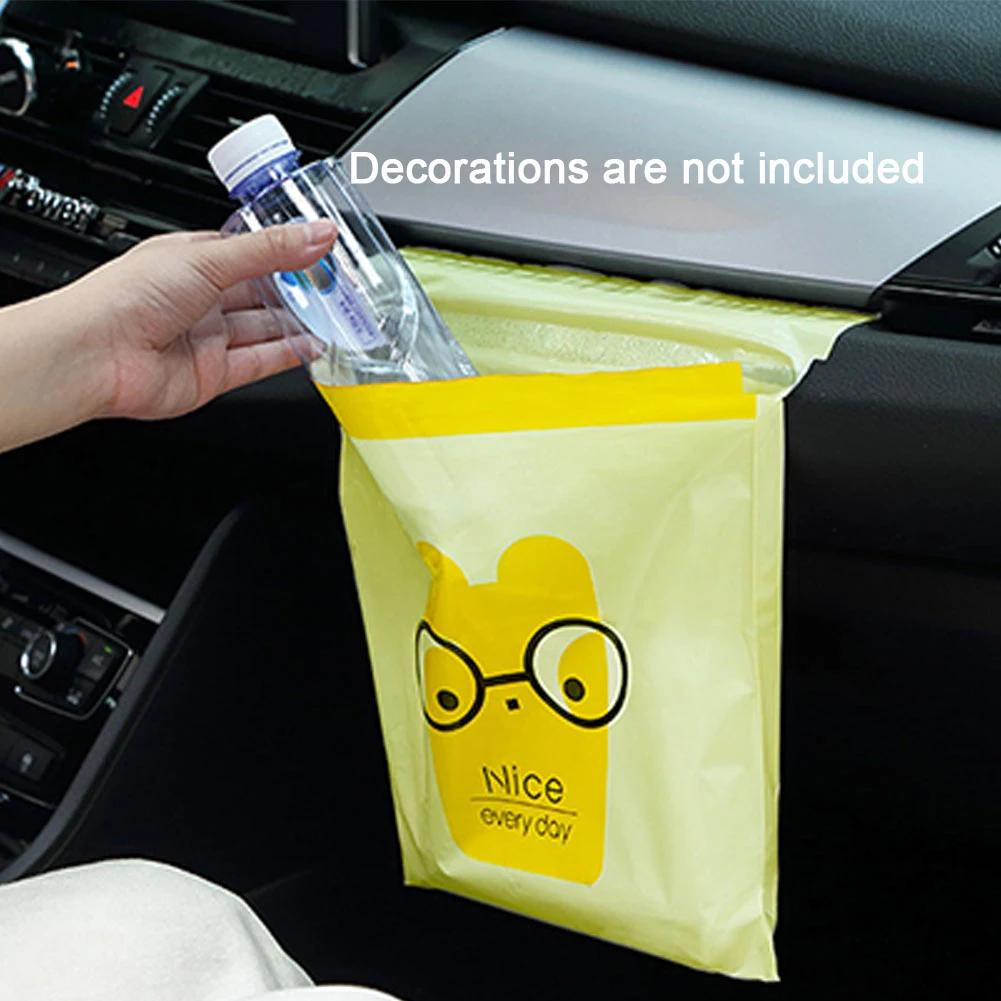 15pcs Cleaning Disposable Styling Cabinet Hanging Car Trash Bag Office Garbage Bin Large Capacity Waste Organizer Paste Type |