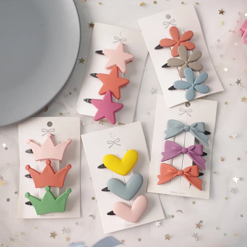 Pasadores para ni&ntilde;a, accesorios para el cabello, horquillas con lazo de flores de pl&aacute;stico/resina esmerilada, pinzas para el cabello de colores caramelo, agarre para el cabello de moda-0