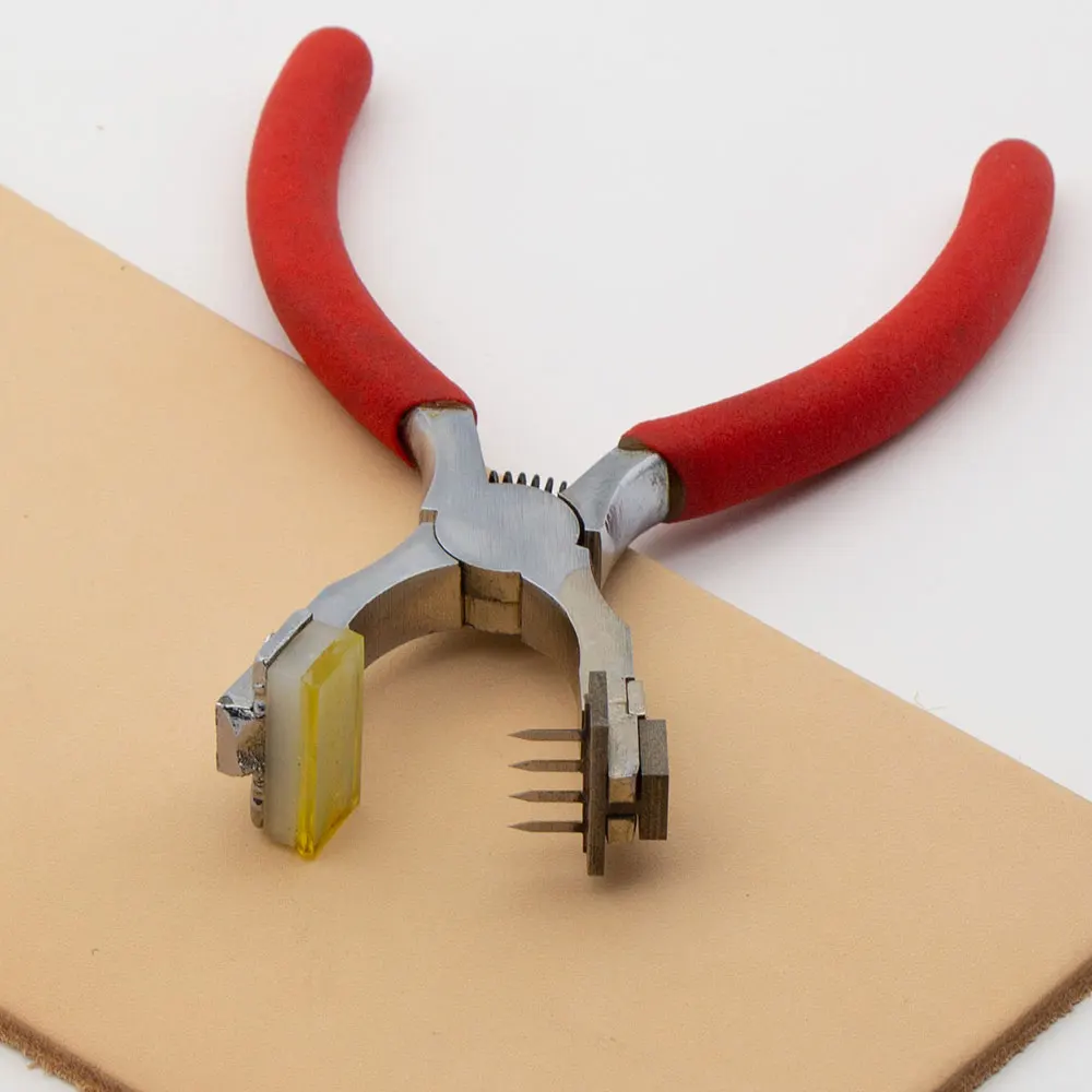 Бесшумные плоскогубцы алмазные Швейные долото для шитья, ручная работа, инструменты для рукоделия из кожи, Дыроколы, инструмент для шитья 2+ 4 зуба, 4 мм