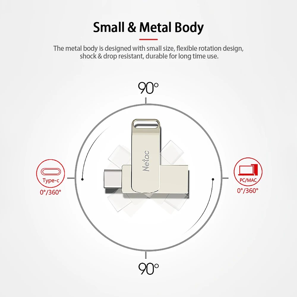 Netac U783C Тип-C + USB флэш-накопитель двойной Интерфейс usb Plug &amp Play мобильный телефон