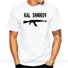 Футболка мужская хлопковая, в стиле хип-хоп, футболка с изображением пистолета-Ak-47