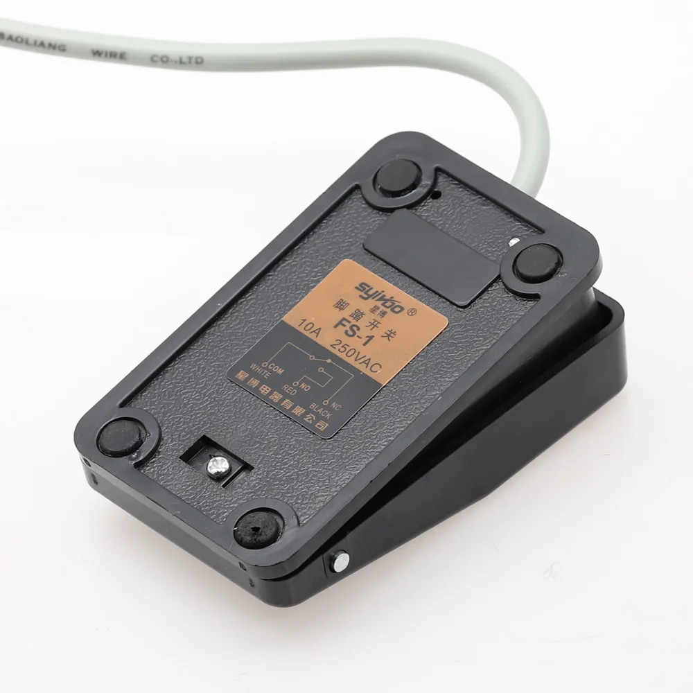 Черная саморегулируемая SPDT Нескользящая металлическая мгновенная педаль с