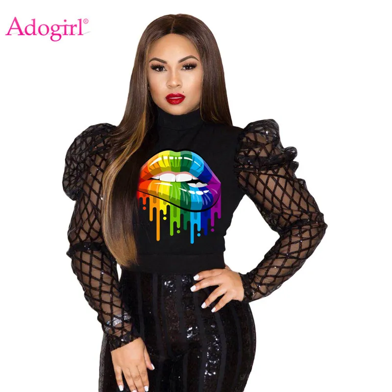 Adogirl/Модные женские топы в клетку с длинными рукавами и пайетками Облегающая