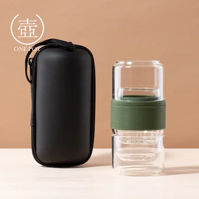 

Travel Glass Tea Set Transparent Portable Simple Storage Chinese Tea Set Home Garden Juego De Te Chino Teaware Sets DL60CT