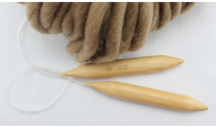 1 шт. 20 мм Кольцевая игла из цельного дерева + ПВХ мягкий резиновый шланг вязальная