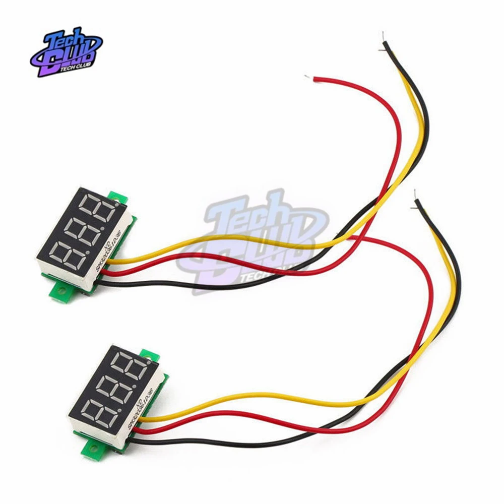 Мини-измеритель напряжения 0 28 дюйма вольтметр 3 провода светодиодный дисплей
