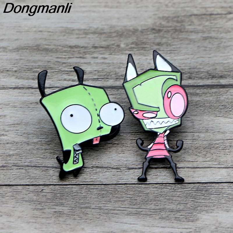 

K99 Cartoon Alien Funny Metal Enamel Pins and Brooches for Backpack/Bag Badge Denim Brooch Collar Jewelry 1pcs