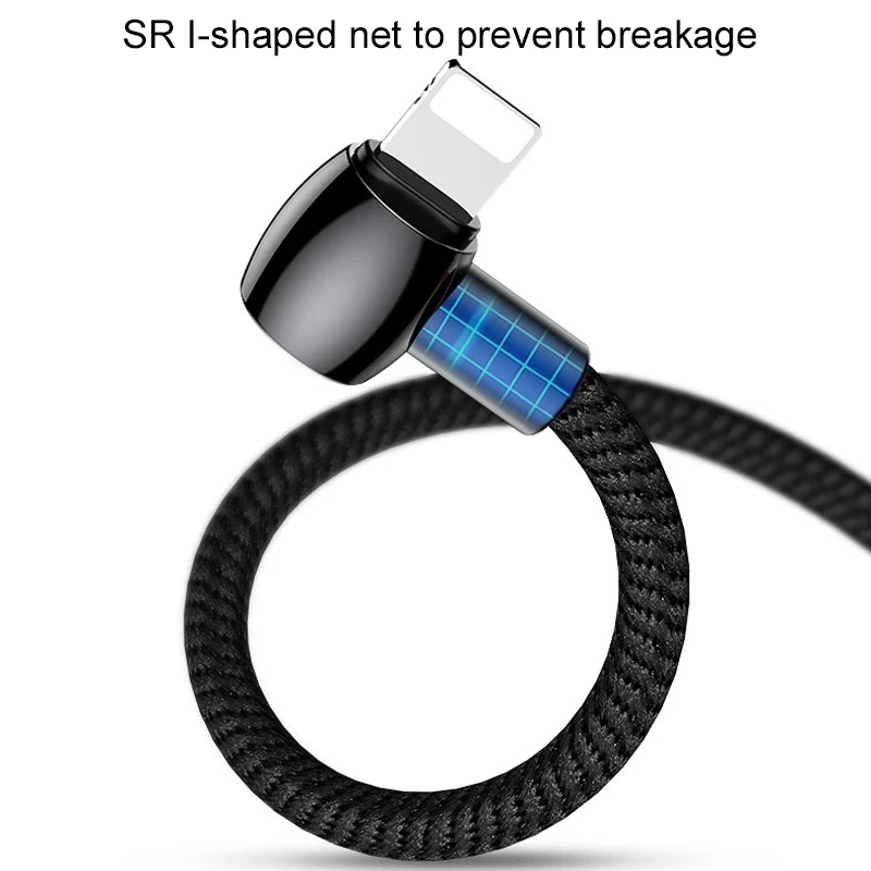 TOTU 1,2 м нейлоновый USB кабель для зарядки телефона для Iphone 11 Pro Max кабель с светодиодный светильник для зарядки Iphone X 8 7 6 Plus зарядное устройство