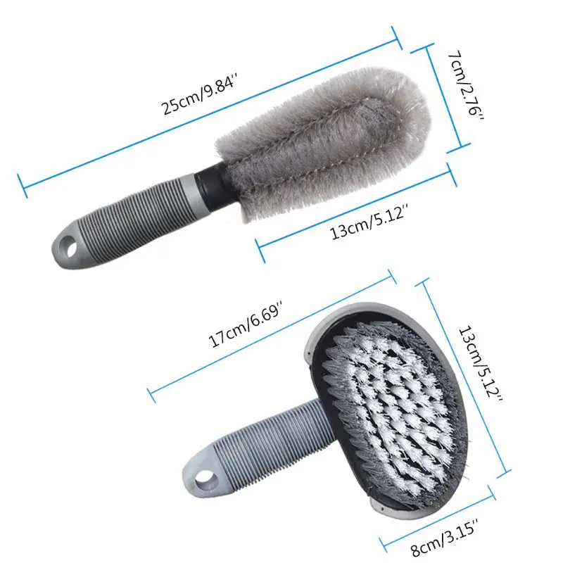 

H051 2pcs/set Tire Wheel Hub Cleaning Brush Car Motorcycle Tyre Washing Dust Cleaner