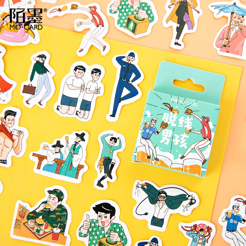 40-60 шт Kawaii Наклейки s Упаковка милые наклейки забавные наклейки s креативные милые наклейки в коробках для Diy скрапбукинга канцелярские школьные - Цвет: A