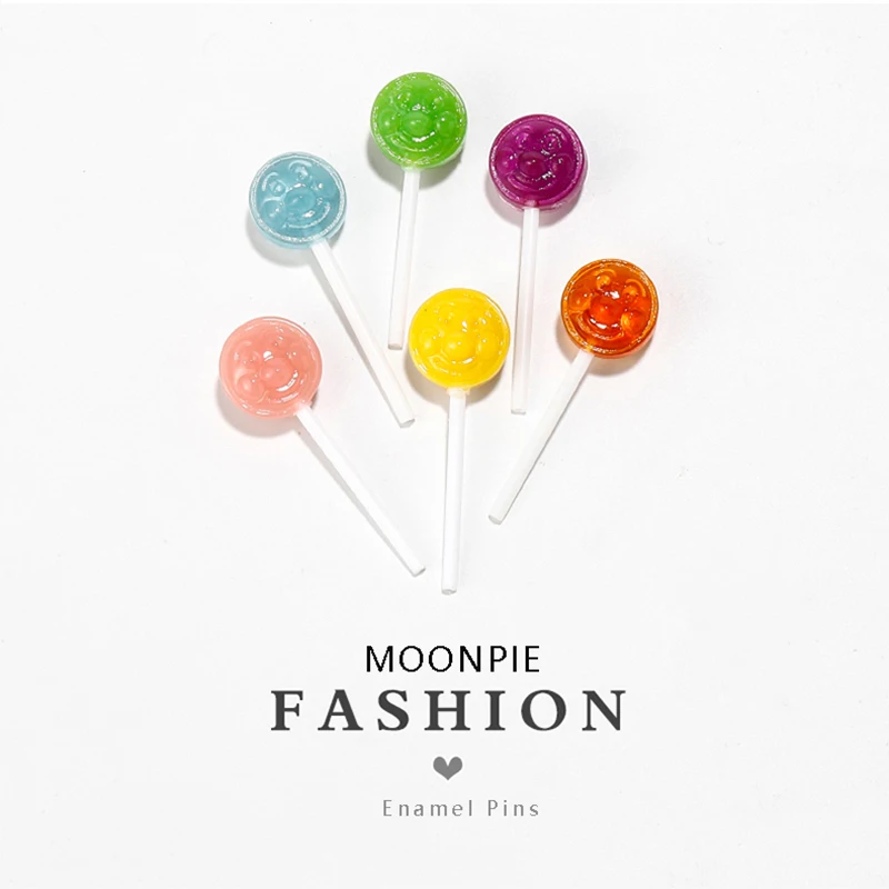 

Красочные детские броши в форме леденца, милые конфеты, для мальчиков и девочек, заколка на лацкан, аксессуары, ювелирные изделия, Детские эм...