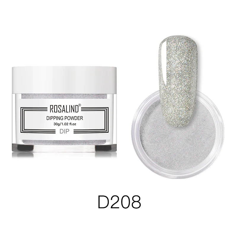RND208 ROSALIND 30 г блестящая голографическая пудра для ногтей 24 цвета дизайн ногтей все для маникюра натуральный сухой без лампы - Цвет: RND208